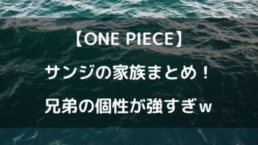 ワンピースサンジの兄弟の能力がすごい 名前やその後どうなったか考察 テレビっ子は今日もゆく