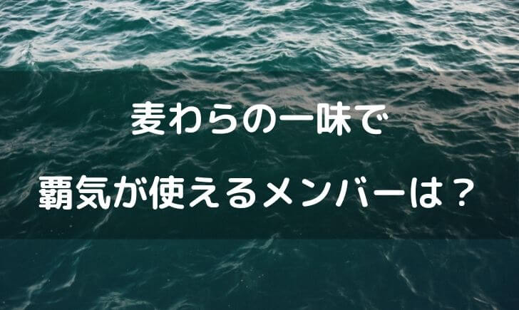 麦わらの一味で覇気が使えるキャラ一覧 今後覚醒するメンバーもいる テレビっ子は今日もゆく