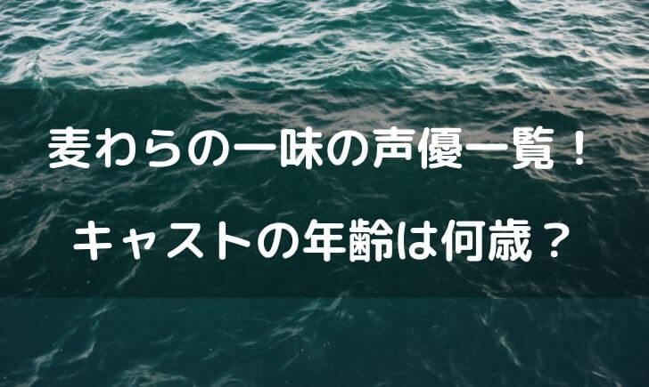 麦わらの一味の声優一覧 キャストの年齢は何歳 テレビっ子は今日もゆく