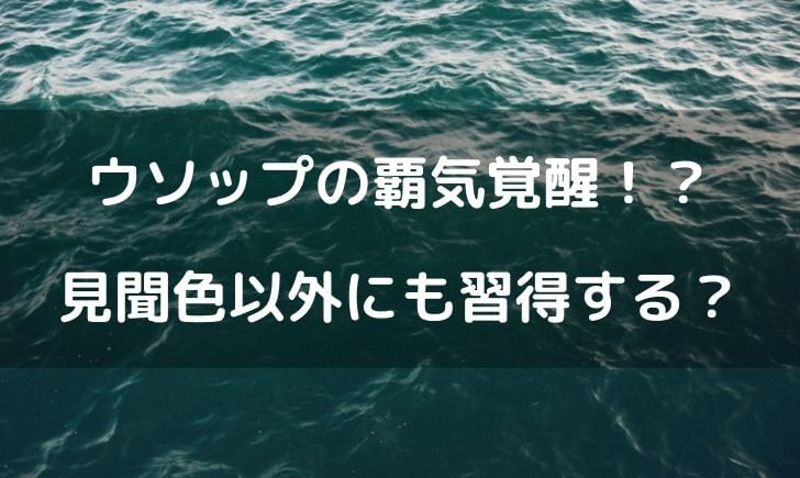 ウソップの見聞色の覇気覚醒はいつの何話 覇王色覚醒の伏線も テレビっ子は今日もゆく