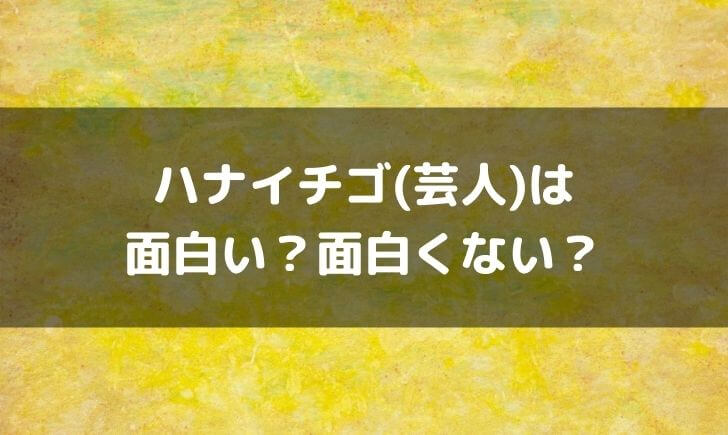 ハナイチゴ(芸人)はつまらない面白くない？面白いという感想も！