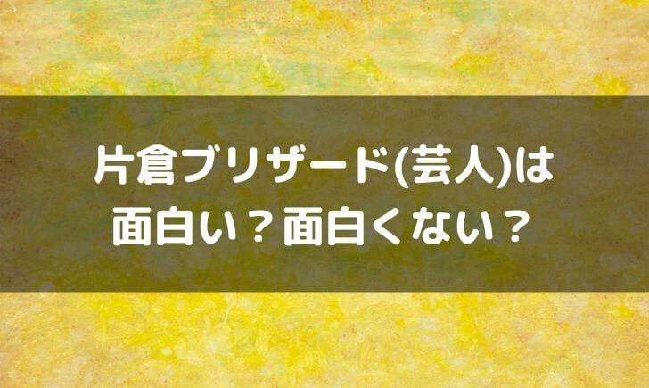 片倉ブリザード(芸人)はつまらない面白くない？面白いという感想も！