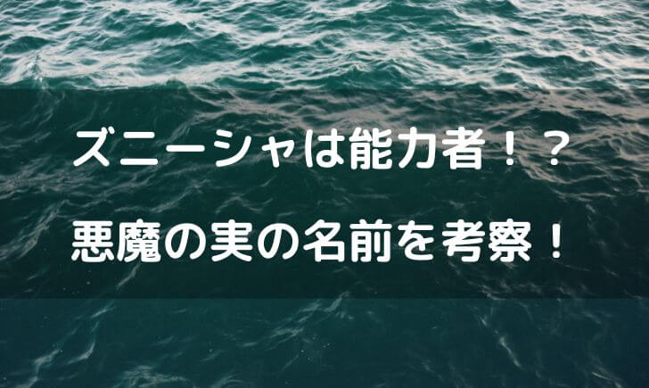 ズニーシャは悪魔の実の能力者 名前や正体を考察 テレビっ子は今日もゆく