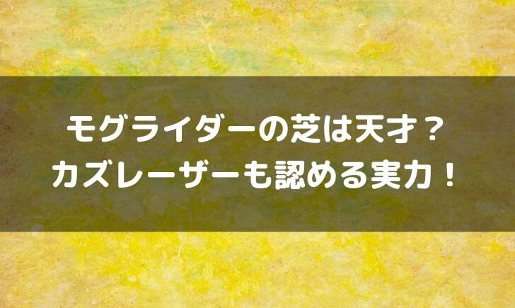 モグライダーの芝は天才？