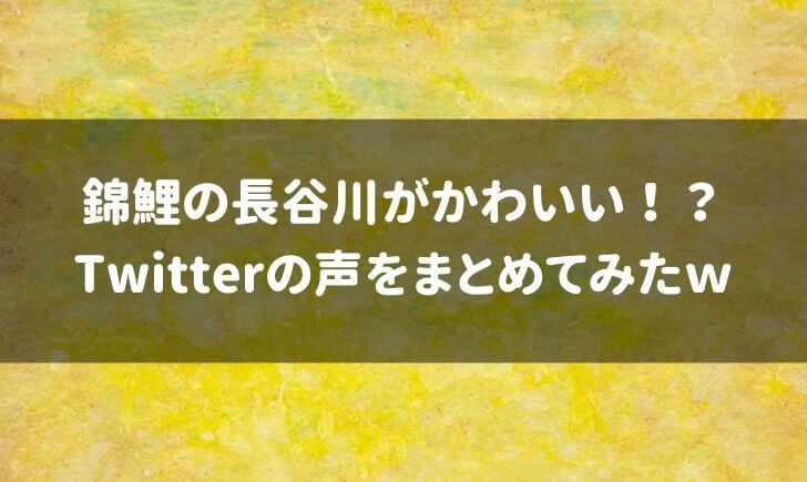 錦鯉長谷川がかわいいという声も！？