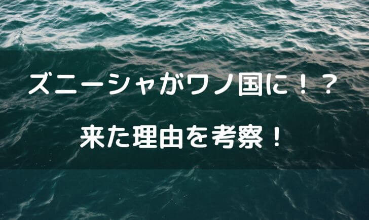 ズニーシャがワノ国に！？